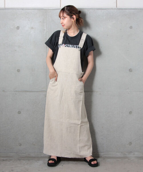 fredy repit（フレディレピ）の「リネンスラブジャンスカ（ジャンパースカート・レディース・チャコールグレー/ベージュ/サックスブルー・38）」の21枚目の写真