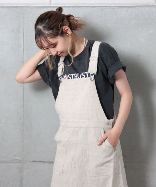 fredy repit（フレディレピ）の「リネンスラブジャンスカ（ジャンパースカート・レディース・チャコールグレー/ベージュ/サックスブルー・38）」の11枚目の写真