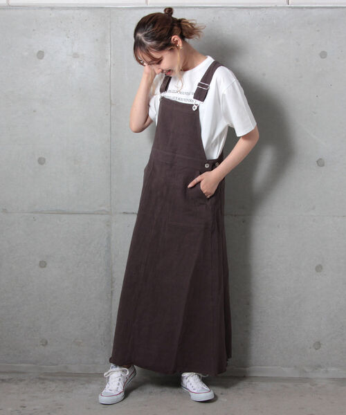 fredy repit（フレディレピ）の「リネンスラブジャンスカ（ジャンパースカート・レディース・チャコールグレー/ベージュ/サックスブルー・38）」の9枚目の写真