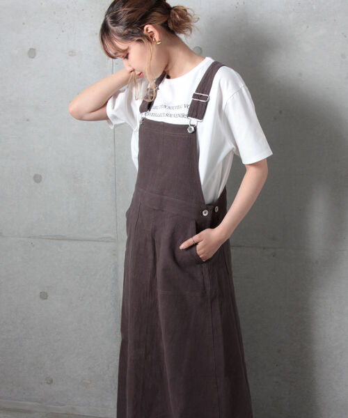 fredy repit（フレディレピ）の「リネンスラブジャンスカ（ジャンパースカート・レディース・チャコールグレー/ベージュ/サックスブルー・38）」の22枚目の写真