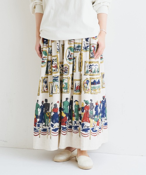 BEARDSLEY（ビアズリー）の「ミュージアムプリントスカート（スカート・レディース・ベージュ/グレー・FREE）」の16枚目の写真