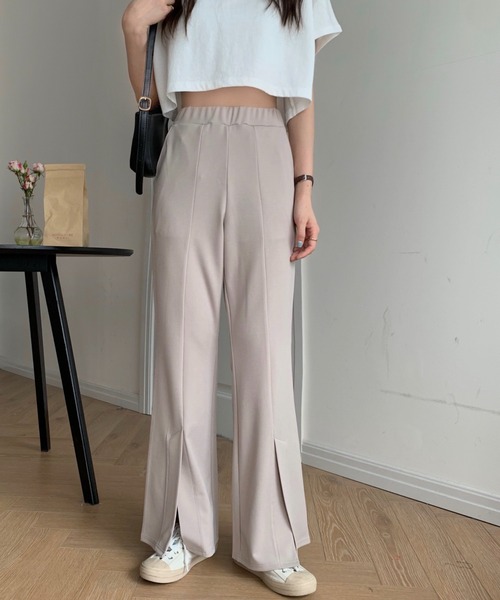 ABITOKYO（アビトーキョー）の「センタースリットストレッチカットセミフレアパンツ（その他パンツ・レディース・ベージュ/ピンクベージュ/グリーン/レンガ/ブラック/サックスブルー・S/M）」の16枚目の写真