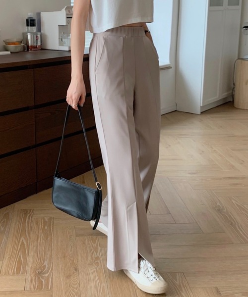 ABITOKYO（アビトーキョー）の「センタースリットストレッチカットセミフレアパンツ（その他パンツ・レディース・ベージュ/ピンクベージュ/グリーン/レンガ/ブラック/サックスブルー・S/M）」の13枚目の写真