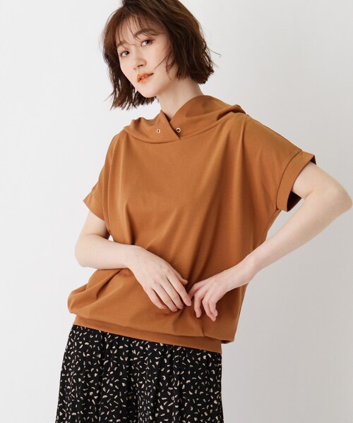 DRESKIP（ドレスキップ）の「◆コットン混抜き衿Tシャツ（Tシャツ/カットソー・レディース・ナチュラル/ブラック/サックスブルー/キャメル・02/03）」の4枚目の写真