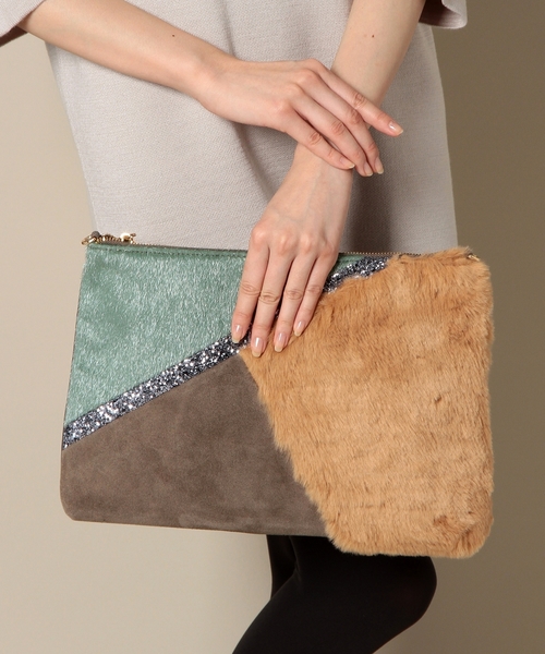 BEAUTY&YOUTH UNITED ARROWS（ビューティーアンドユースユナイテッドアローズ）の「BYSF KIRALY POMERY 2WAY クラッチショルダー（クラッチバッグ・レディース・モカ/ネイビー・フリー）」の15枚目の写真