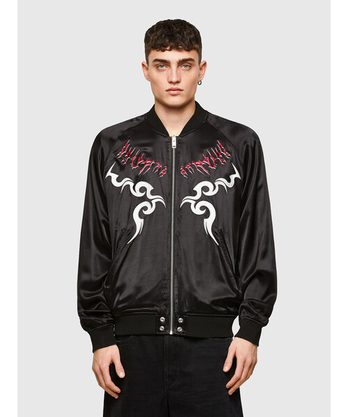 DIESEL（ディーゼル）の「メンズ ジャケット ボンバージャケット（ブルゾン・メンズ・ホワイト/ブラック・SMALL/MEDIUM/LARGE/X-LARGE/XX-LARGE/X-SMALL）」の2枚目の写真