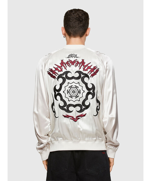 DIESEL（ディーゼル）の「メンズ ジャケット ボンバージャケット（ブルゾン・メンズ・ホワイト/ブラック・SMALL/MEDIUM/LARGE/X-LARGE/XX-LARGE/X-SMALL）」の3枚目の写真