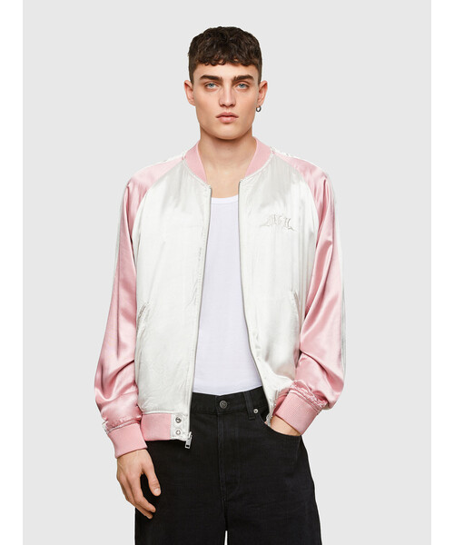 DIESEL（ディーゼル）の「メンズ ジャケット ボンバージャケット（ブルゾン・メンズ・ホワイト/ブラック・SMALL/MEDIUM/LARGE/X-LARGE/XX-LARGE/X-SMALL）」の8枚目の写真