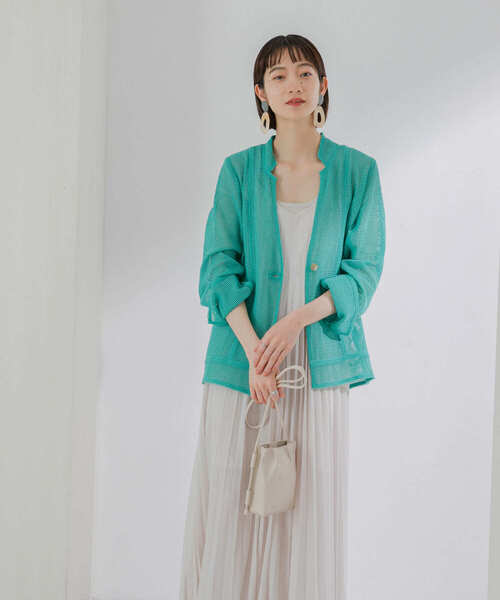 KBF(ケイビーエフ)の「メッシュジャケット(その他アウター・レディース・ライトカーキ/ナチュラル/グリーン系その他・ONE)」の7枚目の写真