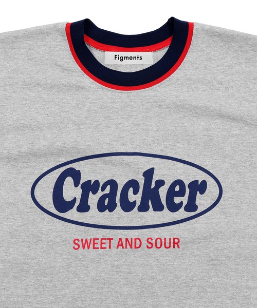 Figments(フィグメンツ)の「CrackerリンガーTシャツ(Tシャツ/カットソー・レディース・ホワイト/グレー・FREE)」の4枚目の写真