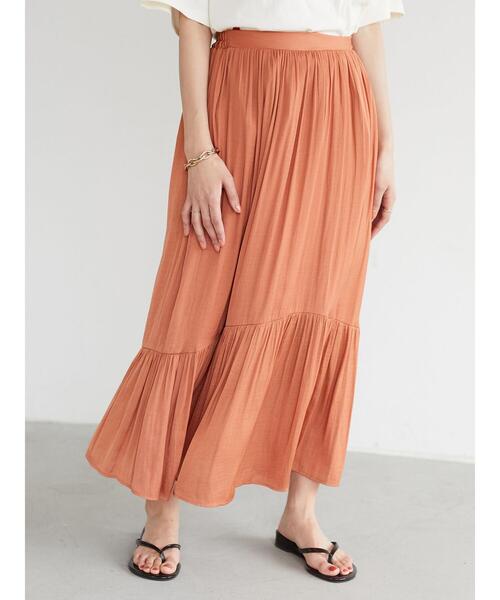 CRAFT STANDARD BOUTIQUE(クラフトスタンダードブティック)の「ワッシャーサテンペプラムスカート *◇(スカート・レディース・チャコールグレー/オレンジ/ブラウン/ネイビー/ベージュ・M/L)」の17枚目の写真