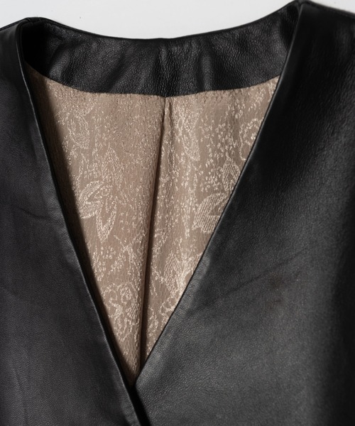 LAYMEE（レイミー）の「Vine leather JKT / ヴァインレザージャケット（ライダースジャケット・レディース・ブラック・FREE）」の3枚目の写真