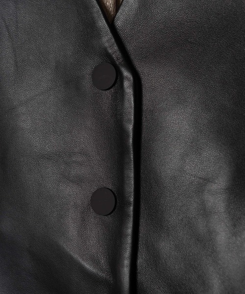 LAYMEE（レイミー）の「Vine leather JKT / ヴァインレザージャケット（ライダースジャケット・レディース・ブラック・FREE）」の4枚目の写真