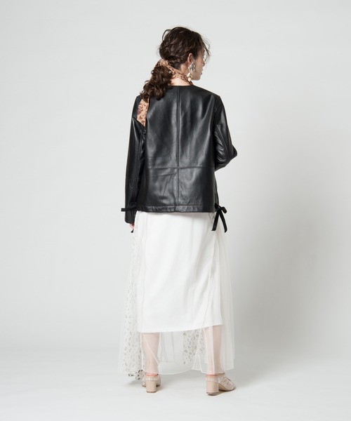 LAYMEE（レイミー）の「Vine leather JKT / ヴァインレザージャケット（ライダースジャケット・レディース・ブラック・FREE）」の11枚目の写真