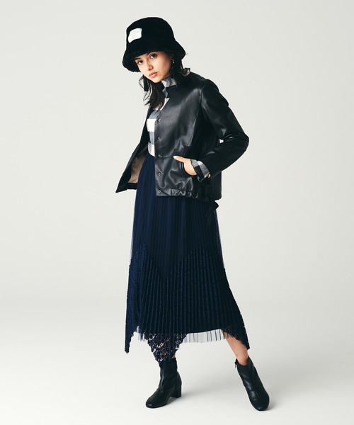 LAYMEE（レイミー）の「Vine leather JKT / ヴァインレザージャケット（ライダースジャケット・レディース・ブラック・FREE）」の15枚目の写真