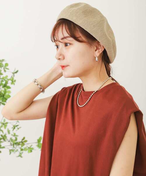 SENSE OF PLACE by URBAN RESEARCH（センスオブプレイスバイアーバンリサーチ）の「リネン混サーモベレー（ハンチング/ベレー帽・レディース・ブラック/ベージュ/ブラウン・ONE）」の5枚目の写真