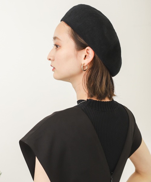 SENSE OF PLACE by URBAN RESEARCH（センスオブプレイスバイアーバンリサーチ）の「リネン混サーモベレー（ハンチング/ベレー帽・レディース・ブラック/ベージュ/ブラウン・ONE）」の8枚目の写真