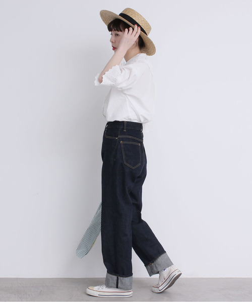 Dot＆Stripes CHILD WOMAN（ドットアンドストライプス　チャイルドウーマン）の「ブロード　レースピンタック5分袖ブラウス（シャツ/ブラウス・レディース・ホワイト/ブラック・FREE）」の12枚目の写真