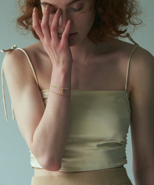 GOLDY（ゴールディ）の「カラー ビーズ × ポイント メタル レイヤード ブレスレット（ブレスレット・レディース・ホワイト/ライトグレー/ブラック/ライトピンク・FREE）」の13枚目の写真