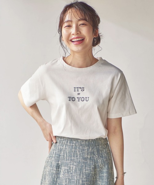 KOBE LETTUCE（コウベレタス）の「選べる2タイプ 半袖ロゴTシャツ（Tシャツ/カットソー・レディース・オフホワイト/チャコール/ホワイト系その他/グレー系その他・FREE）」の3枚目の写真