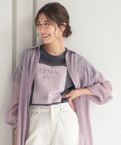 KOBE LETTUCE（コウベレタス）の「選べる2タイプ 半袖ロゴTシャツ（Tシャツ/カットソー・レディース・オフホワイト/チャコール/ホワイト系その他/グレー系その他・FREE）」の4枚目の写真