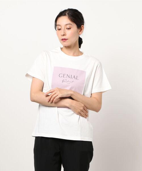 KOBE LETTUCE（コウベレタス）の「選べる2タイプ 半袖ロゴTシャツ（Tシャツ/カットソー・レディース・オフホワイト/チャコール/ホワイト系その他/グレー系その他・FREE）」の10枚目の写真