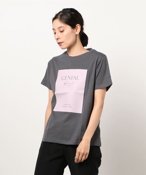 KOBE LETTUCE（コウベレタス）の「選べる2タイプ 半袖ロゴTシャツ（Tシャツ/カットソー・レディース・オフホワイト/チャコール/ホワイト系その他/グレー系その他・FREE）」の6枚目の写真