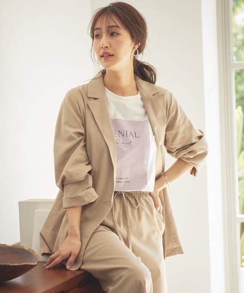 KOBE LETTUCE（コウベレタス）の「選べる2タイプ 半袖ロゴTシャツ（Tシャツ/カットソー・レディース・オフホワイト/チャコール/ホワイト系その他/グレー系その他・FREE）」の9枚目の写真