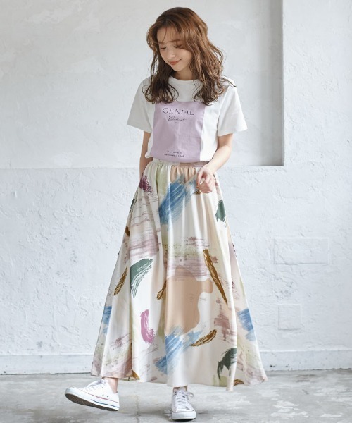 KOBE LETTUCE（コウベレタス）の「選べる2タイプ 半袖ロゴTシャツ（Tシャツ/カットソー・レディース・オフホワイト/チャコール/ホワイト系その他/グレー系その他・FREE）」の17枚目の写真