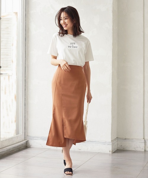 KOBE LETTUCE（コウベレタス）の「選べる2タイプ 半袖ロゴTシャツ（Tシャツ/カットソー・レディース・オフホワイト/チャコール/ホワイト系その他/グレー系その他・FREE）」の7枚目の写真