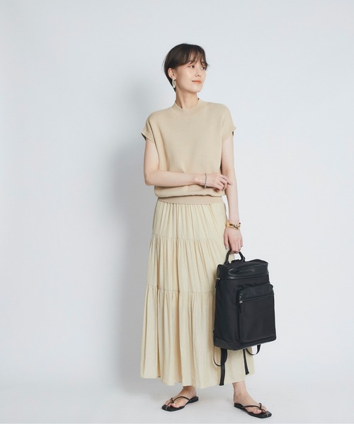 un dix cors（アンディコール）の「1枚でコーディネートが完成　モックネックニットドッキングワンピース（ワンピース・レディース・ブラック/ライトベージュ/ピンク・FREE）」の18枚目の写真