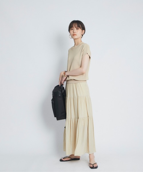 un dix cors（アンディコール）の「1枚でコーディネートが完成　モックネックニットドッキングワンピース（ワンピース・レディース・ブラック/ライトベージュ/ピンク・FREE）」の19枚目の写真