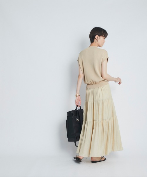 un dix cors（アンディコール）の「1枚でコーディネートが完成　モックネックニットドッキングワンピース（ワンピース・レディース・ブラック/ライトベージュ/ピンク・FREE）」の22枚目の写真