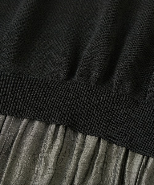 un dix cors（アンディコール）の「1枚でコーディネートが完成　モックネックニットドッキングワンピース（ワンピース・レディース・ブラック/ライトベージュ/ピンク・FREE）」の11枚目の写真