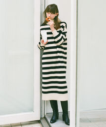 CAROLINA GLASER | CAROLINA GLASER / ニット ボーダーワンピース(ワンピース)