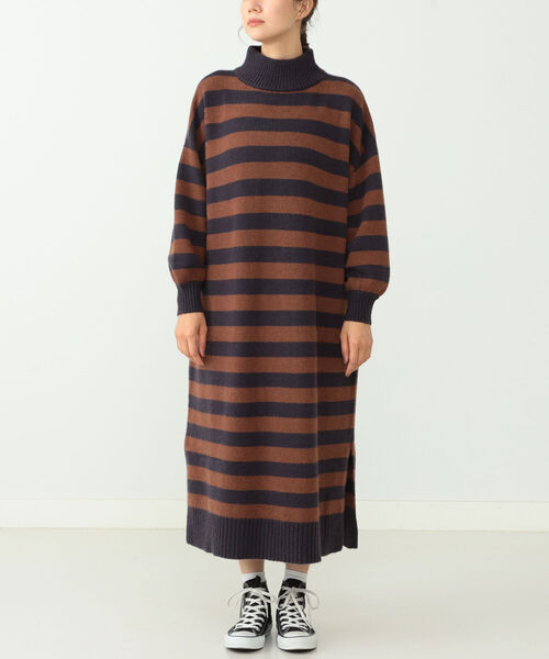 CAROLINA GLASER(カロリナ グレイサー)の「CAROLINA GLASER / ニット ボーダーワンピース(ワンピース・レディース・ネイビー/オフホワイト・ONE SIZE)」の12枚目の写真