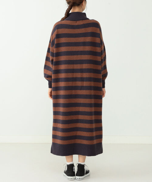 CAROLINA GLASER(カロリナ グレイサー)の「CAROLINA GLASER / ニット ボーダーワンピース(ワンピース・レディース・ネイビー/オフホワイト・ONE SIZE)」の8枚目の写真