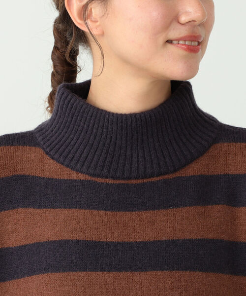 CAROLINA GLASER(カロリナ グレイサー)の「CAROLINA GLASER / ニット ボーダーワンピース(ワンピース・レディース・ネイビー/オフホワイト・ONE SIZE)」の7枚目の写真