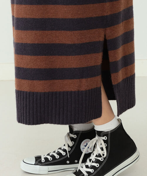 CAROLINA GLASER(カロリナ グレイサー)の「CAROLINA GLASER / ニット ボーダーワンピース(ワンピース・レディース・ネイビー/オフホワイト・ONE SIZE)」の6枚目の写真