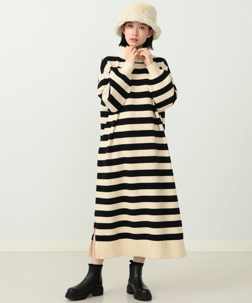 CAROLINA GLASER(カロリナ グレイサー)の「CAROLINA GLASER / ニット ボーダーワンピース(ワンピース・レディース・ネイビー/オフホワイト・ONE SIZE)」の14枚目の写真