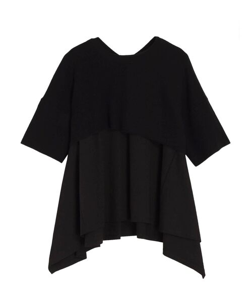 ELENDEEK（エレンディーク）の「ショートニットフレアヘムカットソーセット（Tシャツ/カットソー・レディース・ホワイト/ライトベージュ/ブラック・FREE）」の4枚目の写真