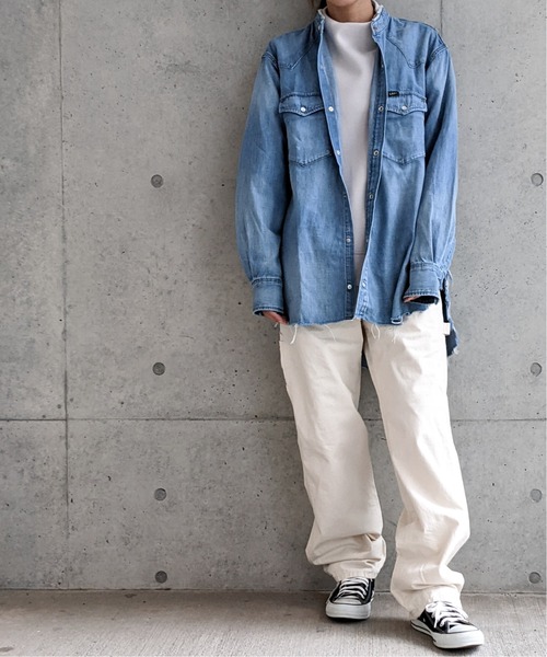 Lee(リー)の「Lee/リー デニム&カラーデニム ストレートペインターパンツ(その他パンツ・レディース・アイボリー/インディゴブルー・SMALL/MEDIUM)」の9枚目の写真