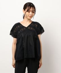 Samansa Mos2 | ピンタックレース前後着ブラウス(シャツ/ブラウス)
