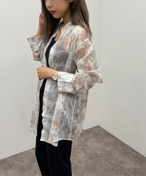 Zozotown限定アイテム 柄シアーシャツ Jour Mignon アプレジュールミニョン のファッション Apres シャツ ブラウス Apres