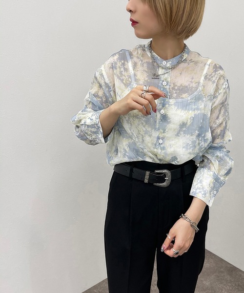 apres jour mignon(アプレジュールミニョン)の「柄シアーシャツ 【ZOZOTOWN限定アイテム】(シャツ/ブラウス・レディース・オフホワイト/その他・X-LARGE/フリー)」の5枚目の写真
