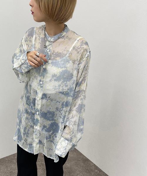 apres jour mignon(アプレジュールミニョン)の「柄シアーシャツ 【ZOZOTOWN限定アイテム】(シャツ/ブラウス・レディース・オフホワイト/その他・X-LARGE/フリー)」の6枚目の写真