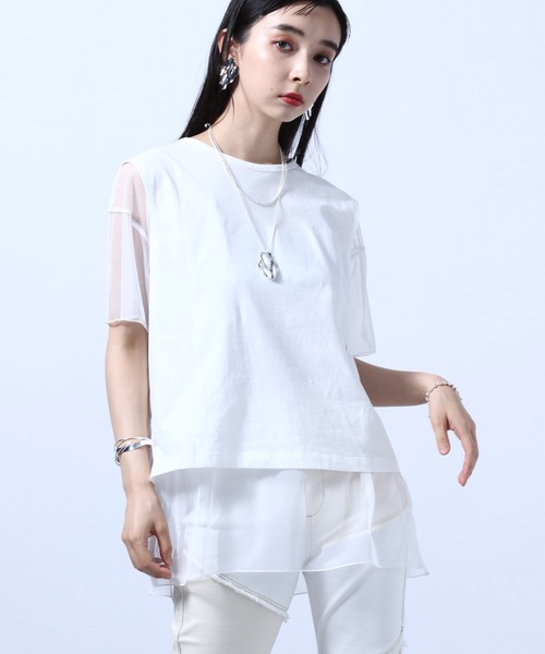 HARE（ハレ）の「リバーシブルアートチュールＴシャツ(HARE)（Tシャツ/カットソー・レディース・ホワイト/ブラック/グレー・FREE）」の5枚目の写真