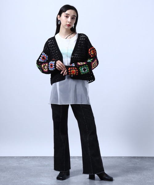 HARE（ハレ）の「リバーシブルアートチュールＴシャツ(HARE)（Tシャツ/カットソー・レディース・ホワイト/ブラック/グレー・FREE）」の7枚目の写真