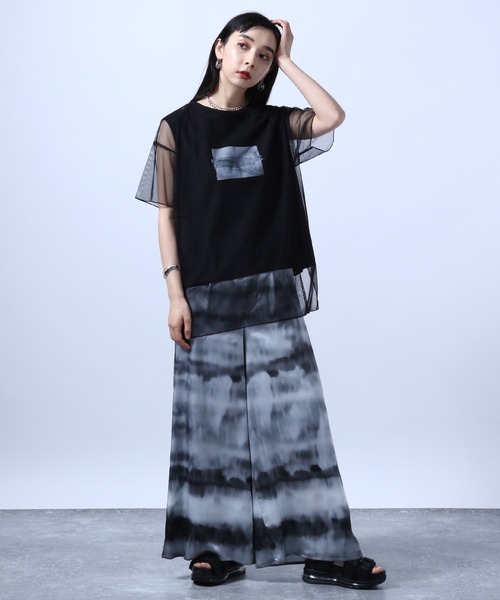 HARE（ハレ）の「リバーシブルアートチュールＴシャツ(HARE)（Tシャツ/カットソー・レディース・ホワイト/ブラック/グレー・FREE）」の8枚目の写真