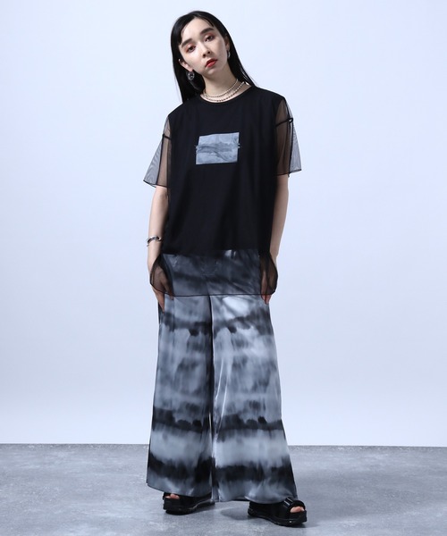 HARE（ハレ）の「リバーシブルアートチュールＴシャツ(HARE)（Tシャツ/カットソー・レディース・ホワイト/ブラック/グレー・FREE）」の9枚目の写真